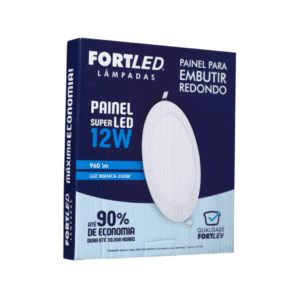 Painel LED Redondo de Embutir 12W