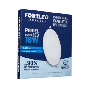 Painel LED Redondo de Embutir 18W