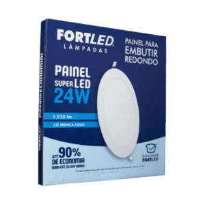 Painel LED Redondo de Embutir 24W