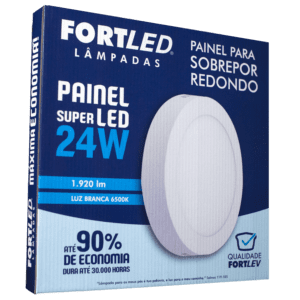 Painel LED Redondo de Sobrepor 24W