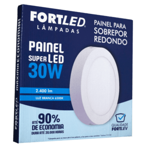 Painel LED Redondo de Sobrepor 30W