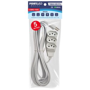 Tomada Múltipla – 5m – Branca – Tripolar