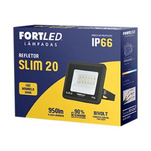 Refletor SuperLed Slim 20W – Luz Amarela