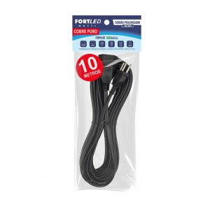 Cordão Prolongador – 10m – Preto – Tripolar